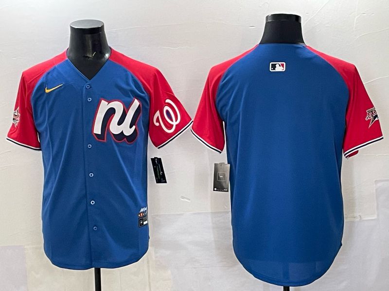 Men Washington Nationals Blank Blue All star 2025 Nike MLB Jersey style 01